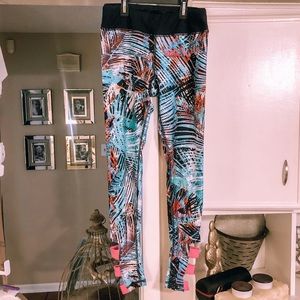 GIANNI BINI TROPICAL ATHLETIC LEGGINGS SMALL